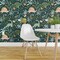 Peel & Stick Wallpaper 2FT Wide Botanical Dinosaurs Green Pink Animals Jurassic Kids Children Prehistoric Custom Removable Wallpaper by Spoonflower